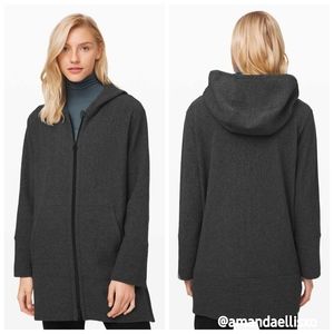 Lululemon Along the Way Full Zip Hoodie in Heathered Core Dark Grey